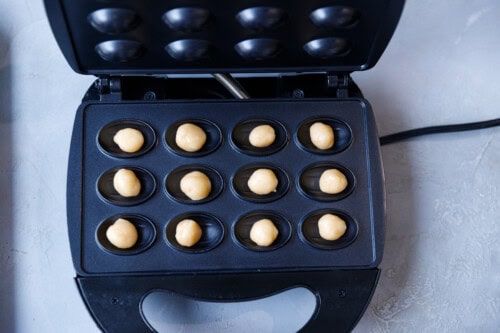 Rosberg Walnut shaped cookie press with cookie dough balls