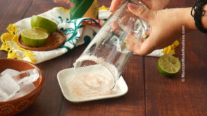 Rim the glass with salt
