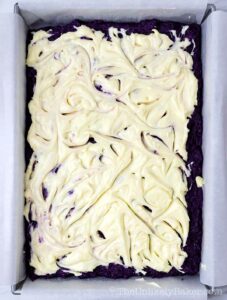 Create cream cheese swirls using a sharp knife