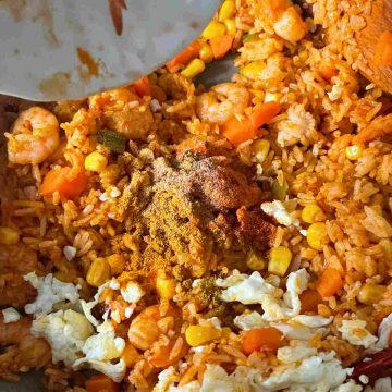 add curry powder chilli to singapore fried rice