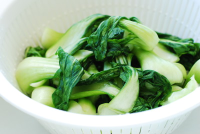 DSC 0765 e1428291299817 - Baby Bok Choy Kimchi Salad (Geotjeori)